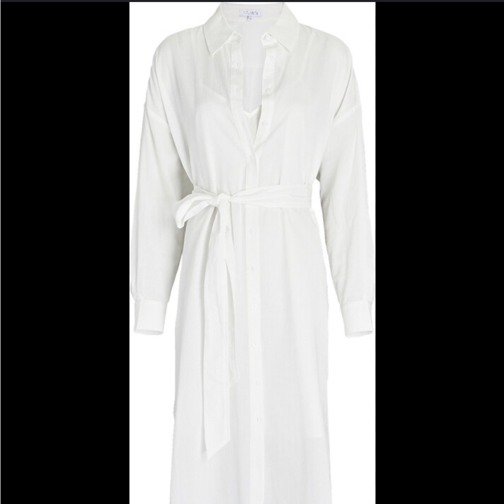 INTERMIX BEACHCLUB TEGAN BUTTON-DOWN SHIRT DRESS Cover up Size Small NWT